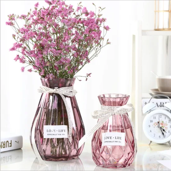 Vase en verre pastoral de style européen transparent dans le salon pour la décoration de la maison