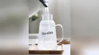 Pichet à eau en verre fait main en verre Pyrex avec couvercle de tasse