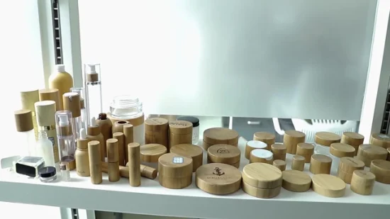 Pot de bouteille d'emballage cosmétique en verre de bambou 50g