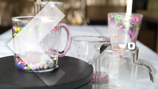 Coréen simple imprimé clair grandes canettes en verre Double paroi café tasse en verre gobelet Design moderne