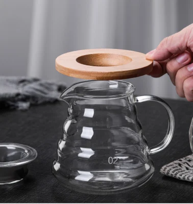 Verre résistant à la chaleur 360 ml avec filtre à café papier nuage verre cafetière cafetière
