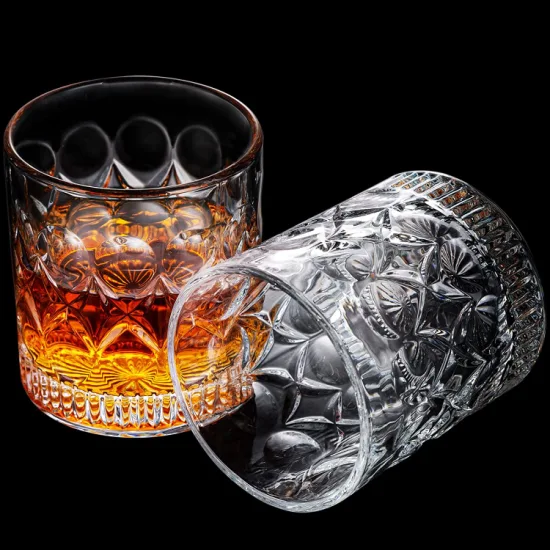 Gobelet à whisky en verre de cristal sans plomb de 9,5 oz à l'ancienne en usine