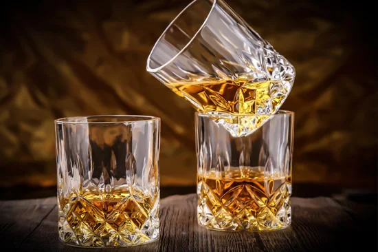 Bar en gros 10 oz Old Fashioned Twist Whisky Coupe en verre 310 ml Barware Gobelet à boire Rock Cocktail Whisky Dégustation Verrerie pour Whisky Vin Eau Esprit Bière